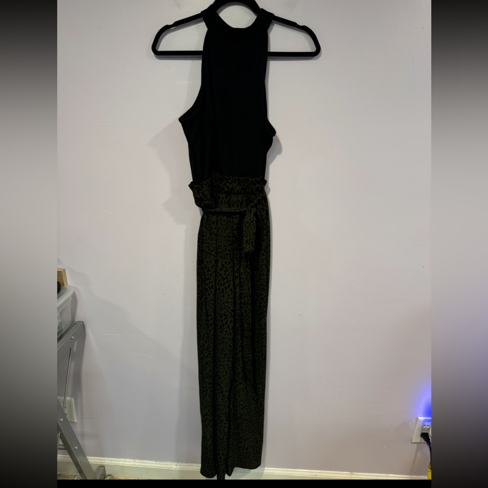 Black and‎ Green cheetah print Miami jumpsuit